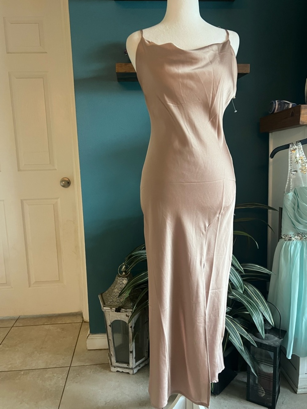 Paper Heart Elegant champagne color Dress NWT size small